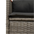 Bowery Hill 2-Seater Standard PE Rattan Reclining Garden Sofa in Gray