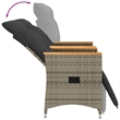 Bowery Hill Contemporary Synthetic Poly Rattan Reclining Garden Sofa in Gray