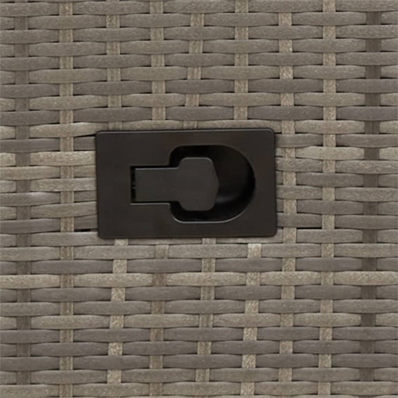 Bowery Hill Contemporary Synthetic Poly Rattan Reclining Garden Sofa in Gray