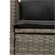 Bowery Hill Contemporary Synthetic Poly Rattan Reclining Garden Sofa in Gray