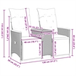 Bowery Hill Contemporary Synthetic Poly Rattan Reclining Garden Sofa in Gray