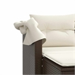 Bowery Hill Medium PE Rattan Garden Sofa With Removable Covers in Brown