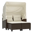 Bowery Hill Medium PE Rattan Garden Sofa With Removable Covers in Brown