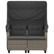 Bowery Hill 2-Seater PE Rattan And Powder-Coated Steel Garden Sofa in Gray