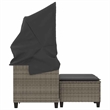 Bowery Hill 2-Seater PE Rattan And Powder-Coated Steel Garden Sofa in Gray
