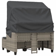 Bowery Hill 2-Seater PE Rattan And Powder-Coated Steel Garden Sofa in Gray