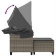 Bowery Hill 2-Seater PE Rattan And Powder-Coated Steel Garden Sofa in Gray