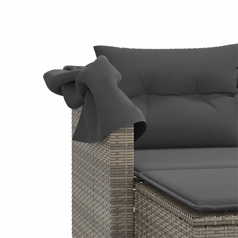 Bowery Hill 2-Seater PE Rattan And Powder-Coated Steel Garden Sofa in Gray