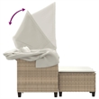 Bowery Hill PE Rattan And Powder-Coated Steel Garden Sofa in Beige