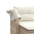 Bowery Hill PE Rattan And Powder-Coated Steel Garden Sofa in Beige