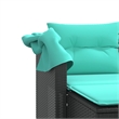 Bowery Hill PE Rattan And Powder-Coated Steel Garden Sofa in Black