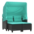 Bowery Hill PE Rattan And Powder-Coated Steel Garden Sofa in Black