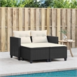 Bowery Hill PE Rattan And Powder-Coated Steel Garden Sofa in Black