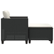Bowery Hill PE Rattan And Powder-Coated Steel Garden Sofa in Black