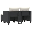 Bowery Hill PE Rattan And Powder-Coated Steel Garden Sofa in Black