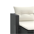 Bowery Hill PE Rattan And Powder-Coated Steel Garden Sofa in Black