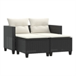 Bowery Hill PE Rattan And Powder-Coated Steel Garden Sofa in Black