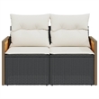 Bowery Hill Contemporary 2-Seater PE Rattan Modular Garden Sofa in Black