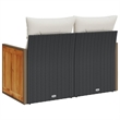 Bowery Hill Contemporary 2-Seater PE Rattan Modular Garden Sofa in Black
