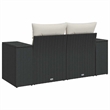 Bowery Hill 2-Seater Poly Rattan Modular Garden Sofa in Black And Cream