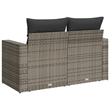 Bowery Hill Medium PE Rattan Garden Sofa With Adjustable Feet in Gray