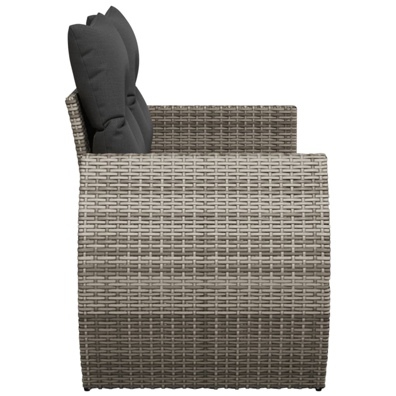 Bowery Hill Medium Modular PE Rattan And Powder-Coated Steel Garden Sofa in Gray