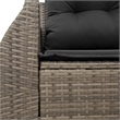 Bowery Hill Medium Modular PE Rattan And Powder-Coated Steel Garden Sofa in Gray