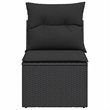 Bowery Hill PE Rattan Garden Sofa With Removable Covers in Black