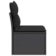 Bowery Hill PE Rattan Garden Sofa With Removable Covers in Black