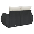 Bowery Hill Contemporary 2-Seater PE Rattan Modular Garden Sofa in Black