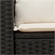 Bowery Hill Contemporary 2-Seater PE Rattan Modular Garden Sofa in Black