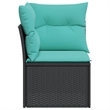 Bowery Hill Medium Modular PE Rattan Garden Sofa Square in Black