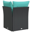 Bowery Hill Medium Modular PE Rattan Garden Sofa Square in Black