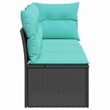 Bowery Hill Contemporary Weather-Resistant Poly Rattan Garden Sofa in Black