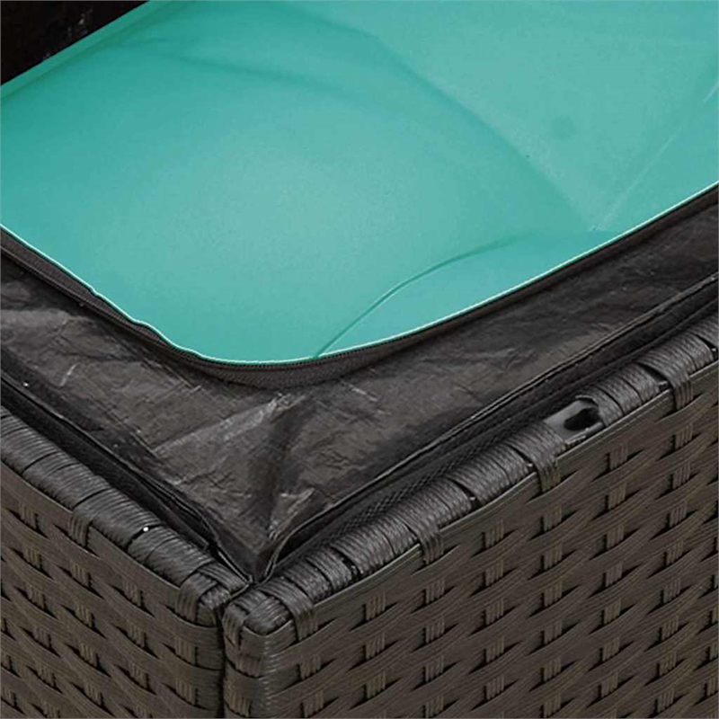 Bowery Hill Contemporary Weather-Resistant Poly Rattan Garden Sofa in Black