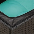 Bowery Hill Contemporary Weather-Resistant Poly Rattan Garden Sofa in Black
