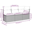 Bowery Hill Contemporary Weather-Resistant Poly Rattan Garden Sofa in Black