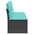 Bowery Hill Contemporary Weather-Resistant Poly Rattan Garden Sofa in Black