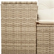 Bowery Hill 2-Seater Poly Rattan Garden Sofa With Adjustable Legs in Beige