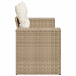 Bowery Hill 2-Seater Poly Rattan Garden Sofa With Adjustable Legs in Beige