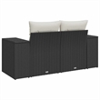Bowery Hill Poly Rattan And Powder-Coated Steel Garden Sofa in Black And Cream