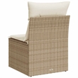 Bowery Hill Single Poly Rattan Garden Sofa With Adjustable Feet in Beige