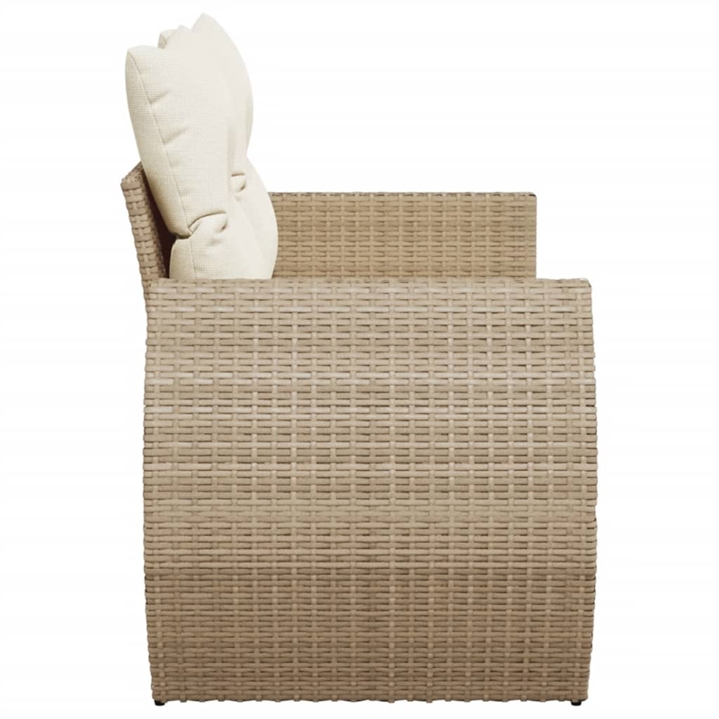 Bowery Hill 2-Seater PE Rattan & Powder-Coated Steel Modular Garden Sofa - Beige