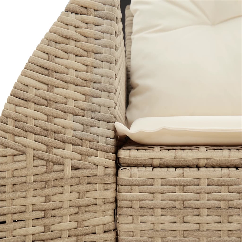 Bowery Hill 2-Seater PE Rattan & Powder-Coated Steel Modular Garden Sofa - Beige