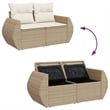 Bowery Hill 2-Seater PE Rattan & Powder-Coated Steel Modular Garden Sofa - Beige