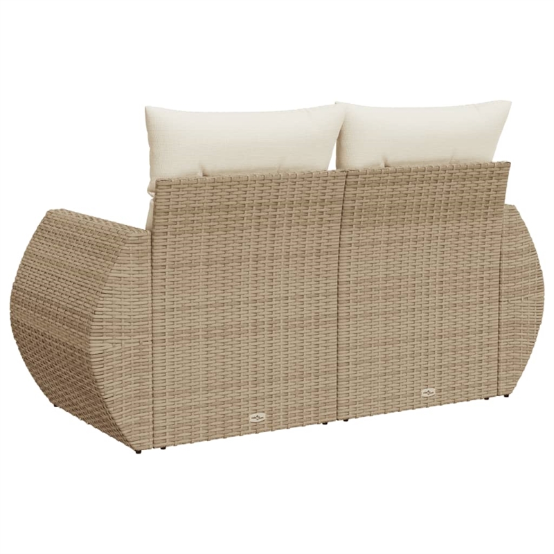 Bowery Hill 2-Seater PE Rattan & Powder-Coated Steel Modular Garden Sofa - Beige