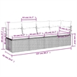 Bowery Hill 4-Seater Rattan & Powder-Coated Steel & Polyester Garden Sofa - Gray