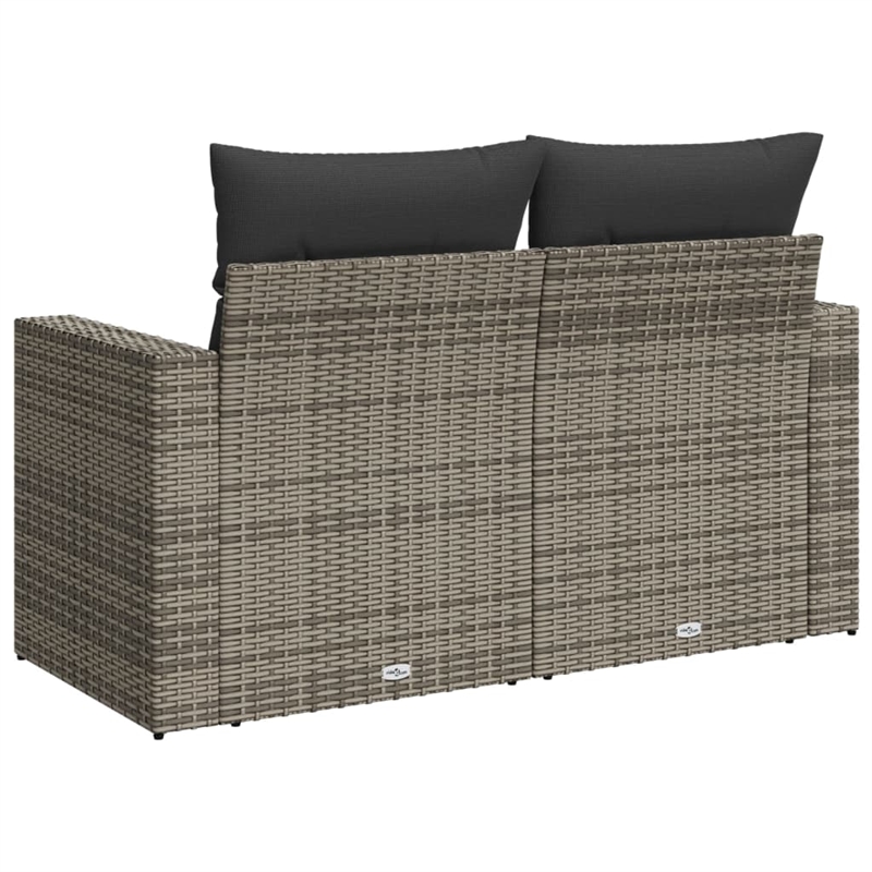 Bowery Hill Contemporary Synthetic Poly Rattan Garden Sofa in Gray
