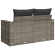 Bowery Hill Contemporary Synthetic Poly Rattan Garden Sofa in Gray