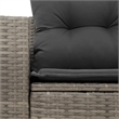 Bowery Hill Contemporary Synthetic Poly Rattan Garden Sofa in Gray